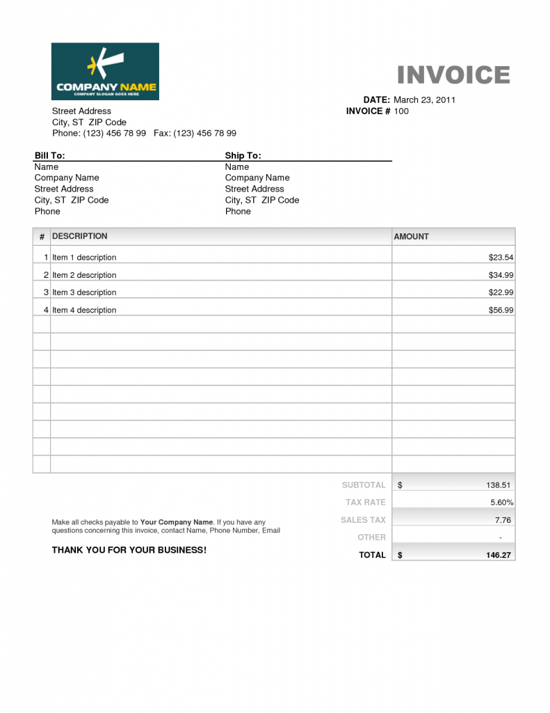 Free Invoice Template Download For Mac - heavenlyparadise In Excel 2013 Invoice Template
